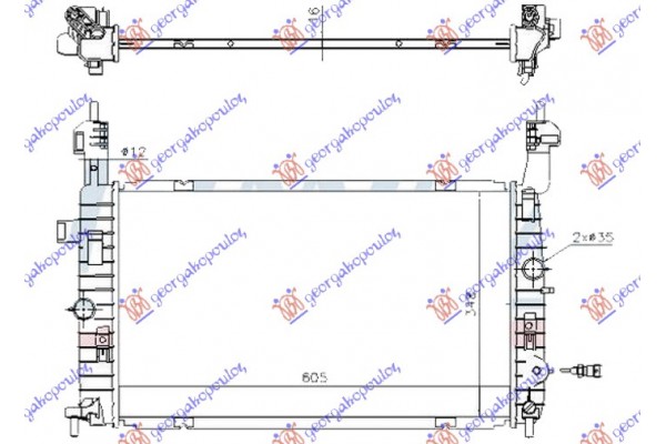 Ψυγειο Νερου 1.6i 16V Βενζινη (605x348) Αυτοματο Opel Meriva 14- - 602106335