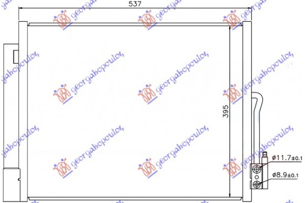 Ψυγειο A/C BENZ-ΠΕΤΡ (50x41) Opel Meriva 14- - 602106400