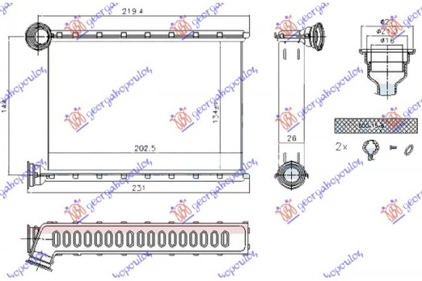 Ψυγεο Καλοριφερ (BR) (202x135x26) Opel Meriva 14- - 602106500