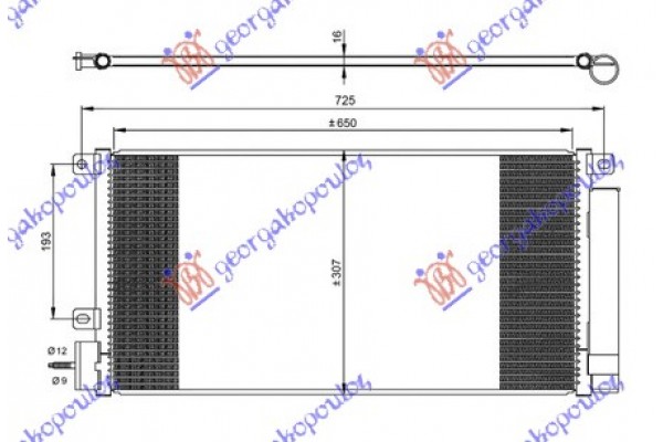 Ψυγειο A/C 1,4 i16V Turbo Βενζινη (650x310x16) Opel Mokka 13-16 - 605006410