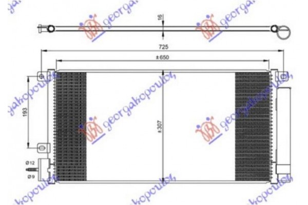 Ψυγειο A/C 1.4i 16v Turbo Βενζινη (650x310x16) (KOYO) Opel Mokka 13-16 - 605006415