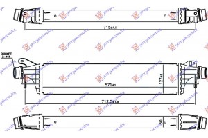 Ψυγειο Intercooler 1.0i Turbo Βενζινη (571x127x50) Opel Corsa E 15-19 - 610006210