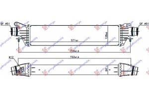 Ψυγειο Intercooler 1.6 Turbo (OPC) Βενζινη (571x128x64) Opel Corsa E 15-19 - 610006220