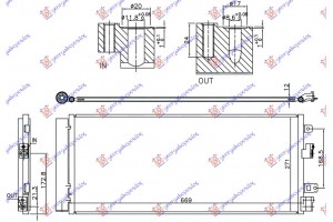 Ψυγειο A/C ΒΕΝΖΙΝΗ/ΠΕΤΡΕΛΑΙΟ (637x280x12) Με 2 Βασεις Opel Corsa E 15-19 - 610006400