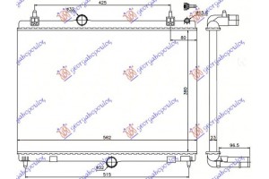 Ψυγειο (MECHANICAL) 1.6 THP-VTI Βενζινη - 1.6 HDi-2.0 HDi-BLUEHDi Πετρελαιο Μηχανικο (380x560) Peugeot 407 04-10 - 021206330