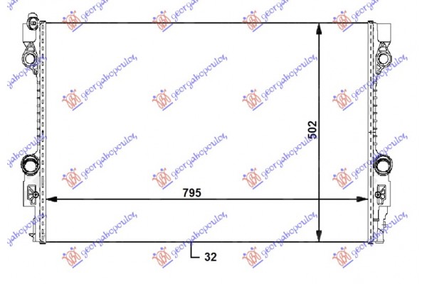 Ψυγειο Νερου 2.9-4.0 ΥΒΡΙΔΙΚΟ-ΒΕΝΖΙΝΗ (795x486x32) Porsche Panamera 16-20 - 651106300