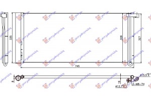Ψυγειο A/C Για ΌΛΑ (745x328x16) Porsche Panamera 09-16 - 651006400