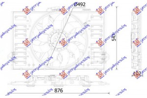 Βεντιλατερ Ψυγειου Νερου Κομπλε 3.0-3.6-4.8 Petrol - 3.0 Πετρελαιο Porsche Panamera 09-16 - 651006440