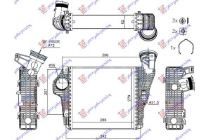 Ψυγειο Intercooler Βενζινη 3.0-3.6 (285x279x62) Δεξια Porsche Macan 14-18 - 652006201