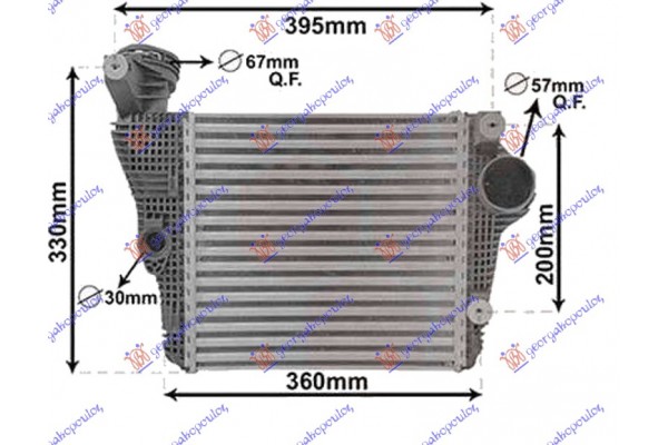 Ψυγειο Intercooler 3.0 GTS/3.0-3.6 I Turbo Βενζινη (285x279x62) Αριστερα Porsche Macan 14-18 - 652006202