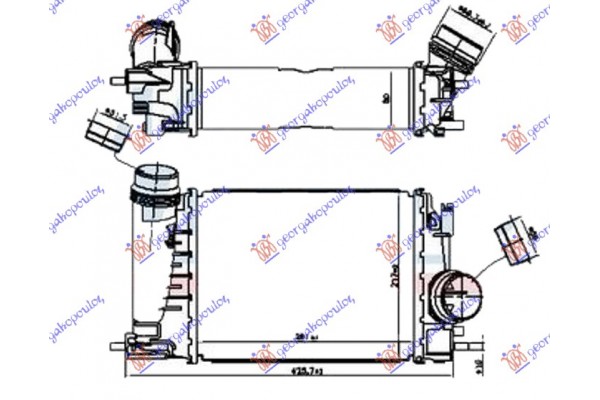 Ψυγειο Intercooler 1.3 Tce Βενζινη (281x217x80) (VALEO) Renault Captur 17-20 - 672106240