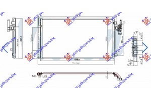 Ψυγειο A/C 2.0 Turbo Βενζινη - 2.0D Πετρελαιο (698x372x12) Land Rover Discovery Sport 14-19 - 690806420