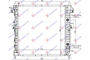 Ψυγειο Νερου 2.3i Βενζινη - 200 Xdi Πετρελαιο Αυτοματο (555x580x26) Ssangyong Actyon 06-13 - 769506300