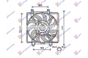 Βεντιλατερ A/C 2.5 Turbo (342mm) (2pin) Subaru Impreza 08-14 - 095906455