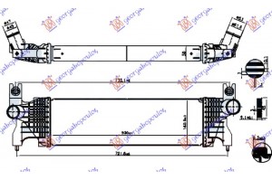 Ψυγειο Intercooler 1.6 Ddis Πετρελαιο (520x160x50) Suzuki SX4 S-CROSS 13-16 - 797006210