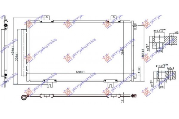 Ψυγειο A/C 1.6 16v Βενζινη (688x394x12) (KOYO) Suzuki SX4 S-CROSS 16-22 - 797106405