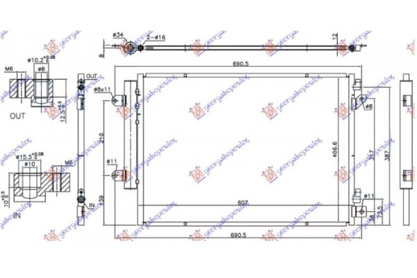 Ψυγειο A/C 1.6 Ddis Πετρελαιο (607x407x12) (KOYO) Suzuki Vitara 15-19 - 798006415