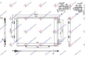 Ψυγειο A/C 1.6 Ddis Πετρελαιο (600x410x12) Χωρις START/STOP Suzuki SX4 S-CROSS 13-16 - 797006420
