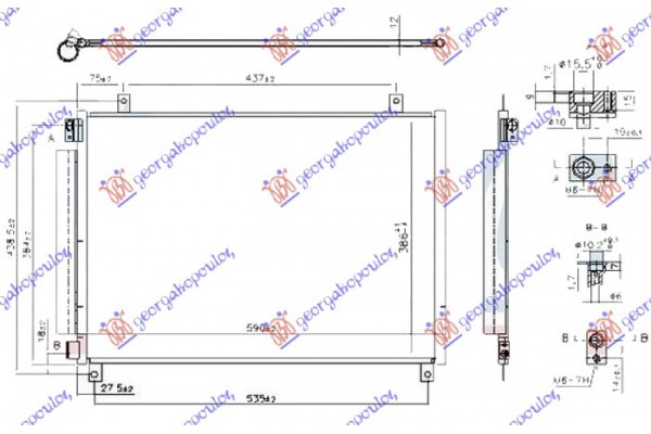 Ψυγειο A/C 1.0-1.2 Βενζινη (555x405x12) Suzuki Baleno 16- - 801006400