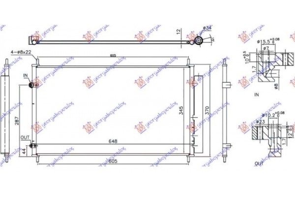 Ψυγειο A/C 1.5 Hybrid 15- (600x355x16) (KOYO) Toyota Yaris 14-17 - 821106425