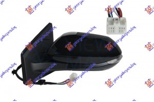 Καθρεφτης ΗΛΕΚΤ. ΘΕΡΜΑΙΝ. ΗΛ.ΑΝΑΚΛ. ΒΑΦΟΜ. (ΜΕ ΦΛΑΣ) (8pin) (Α ΠΟΙΟΤΗΤΑ) (CONVEX GLASS) Αριστερα Mazda 2 Hybrid 22- - 506207572