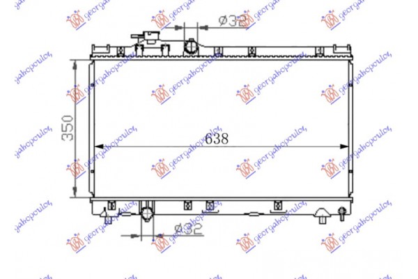 Ψυγειο Νερου 1.8 Βενζινη (350x638x26) Toyota Celica (AT200) 95-01 - 823606300