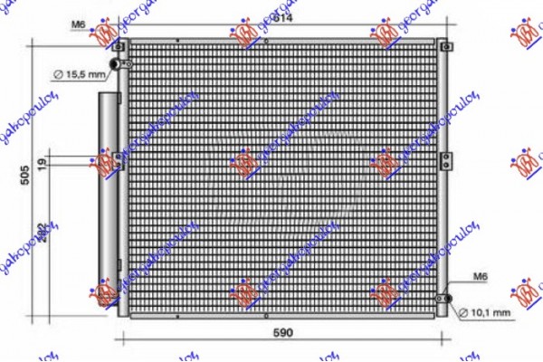 Ψυγειο A/C 3.0 Td Πετρελαιο (610x500x16) Παροχες Διαγωνιες Toyota Land Cruiser Prado 120 (J12) 02-11 - 825006410