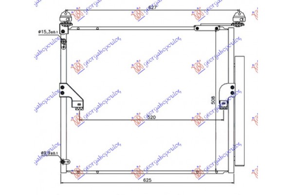 Ψυγειο A/C 3.0 D4-D Πετρελαιο (585x510x16) Toyota Land Cruiser Prado 150 (J15) 09-13 - 825106410