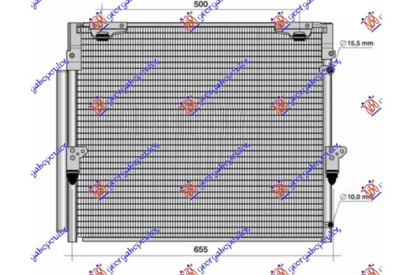 Ψυγειο A/C 4.6-4.7i V8 Benzinh - 4.5 Td Πετρελαιο (666x523x16) Toyota Land Cruiser V8 (J200) 07-15 - 825506400