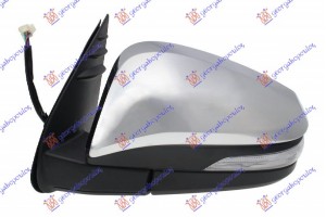 Καθρεφτης ΗΛΕΚ. ΗΛ.ΑΝΑΚ. Χρωμιο (ΜΕ ΦΛΑΣ) (CONVEX GLASS) Αριστερα Toyota HI-LUX 2WD/4WD 20- - 826307582