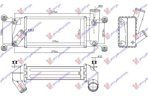 Ψυγειο Intercooler 1.4 D4D Πετρελαιο (275x127x64) Toyota Corolla (E 18) Sdn 13-16 - 834106210