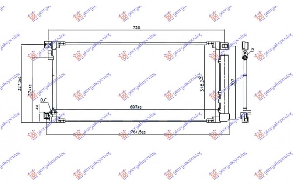 Ψυγειο A/C 1.2i Βενζινη (69.7x34.2x1.2) Toyota Auris 15-19 - 830206400