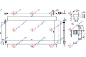 Ψυγειο A/C 1.6 D4D Πετρελαιο (697x318x12) Toyota Auris 15-19 - 830206420