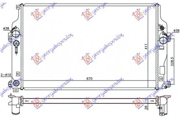 Ψυγειο 2.2 D4D Auto (67x43x2.7) (KOYO) Toyota Rav 4 12-16 - 832106325