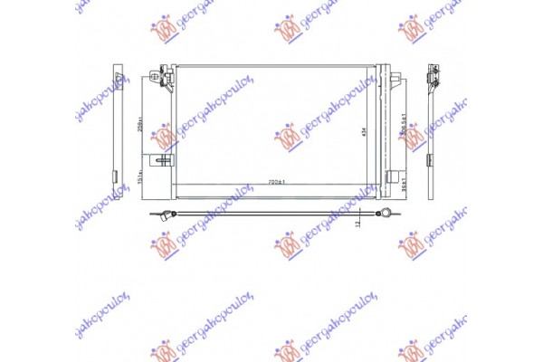 Ψυγειο A/C Για ΌΛΑ ΒΕΝΖΙΝΗ-ΠΕΤΡΕΛΑΙΟ (72.0x38.2x1.6) Volvo XC90 14-20 - 860006400