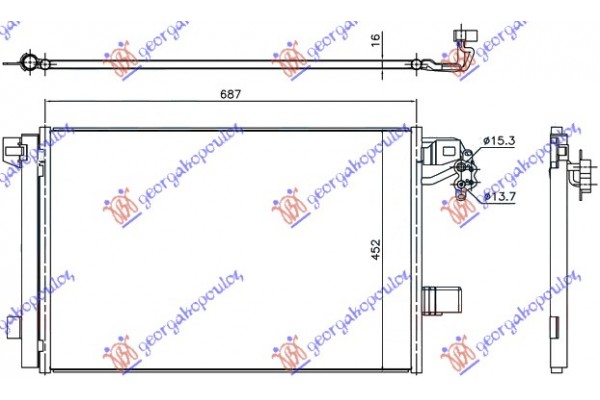 Ψυγειο A/C 2.0 T.D (67,5x44) Vw Transporter (T5) 10-15 - 879006400