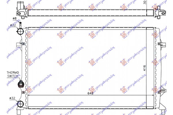 Ψυγειο 1.6-2.0-2.5FSi M/A+/-A/C(65x41.6) Vw Jetta 10-14 - 883006300