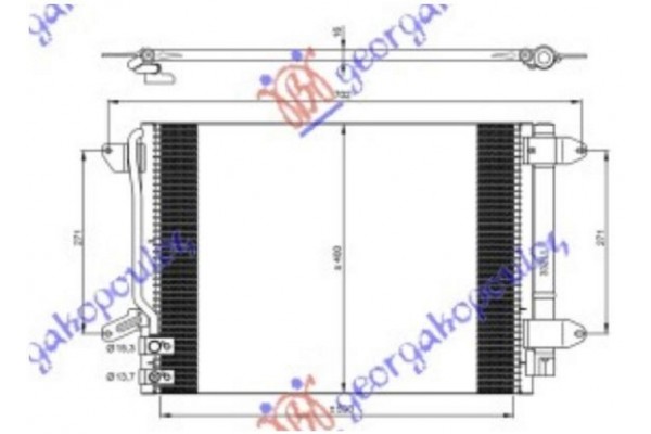 Ψυγειο A/C Βενζινη - Πετρελαιο (540x370x16) (KOYO) Vw Jetta 14- - 883106405