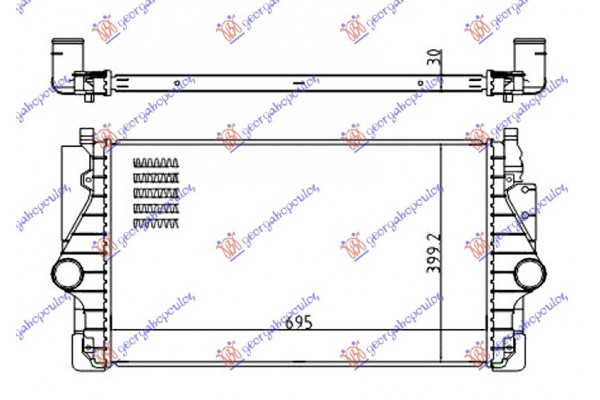 Ψυγειο Intercooler 2.5 Tdi Πετρελαιο (695x400x30) Vw Transporter (T4) 97-03 - 886006200