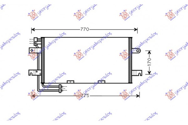 Ψυγειο A/C ΒΕΝΖ-ΠΕΤΡ (63.5x31x21) Vw Transporter (T4) 97-03 - 886006400