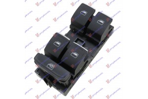 Διακοπτης ΠΑΡΑΘ. Εμπρος (ΜΑΥΡΟΣ/ΧΡΩΜΙΟ) (Τετραπλός) (8pin) Αριστερα Skoda Superb 15-19 - 745207172