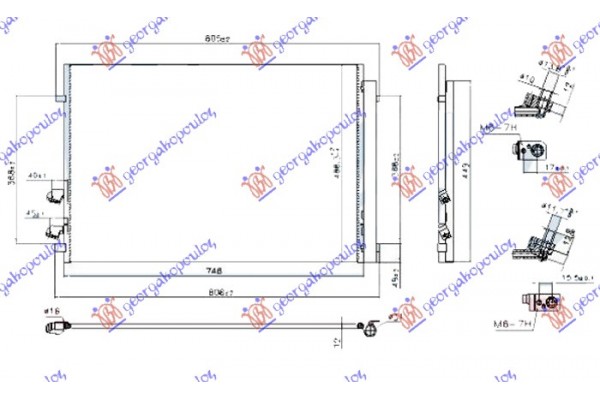 Ψυγειο A/C Για ΌΛΑ Πετρελαιο (700x480x12) Vw Crafter 17- - 895006400