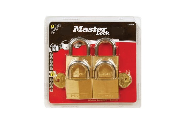 Masterlock Σετ 4 Λουκέτα Μπρούτζινα 20mm Με Ίδιο κλειδί,