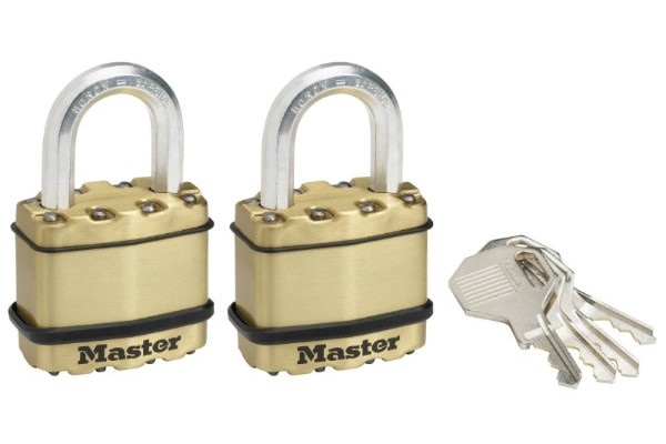 Masterlock Σετ 2 Λουκέτων Excell Υψίστης Ασφαλείας 45mm Με Μπρούτζινο φινίρισμα,