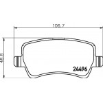 Hella Pagid Σετ τακάκια, Δισκόφρενα - 8DB 355 025-411