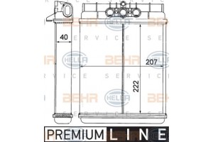 Hella Εναλλάκτης θερμότητας, Θέρμανση Εσωτερικού Χώρου - 8FH 351 311-721