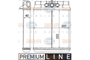 Hella Εναλλάκτης θερμότητας, Θέρμανση Εσωτερικού Χώρου - 8FH 351 311-721
