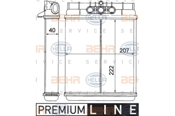 Hella Εναλλάκτης θερμότητας, Θέρμανση Εσωτερικού Χώρου - 8FH 351 311-721