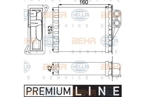 Hella Εναλλάκτης θερμότητας, Θέρμανση Εσωτερικού Χώρου - 8FH 351 313-591