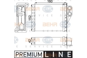 Hella Εναλλάκτης θερμότητας, Θέρμανση Εσωτερικού Χώρου - 8FH 351 313-591